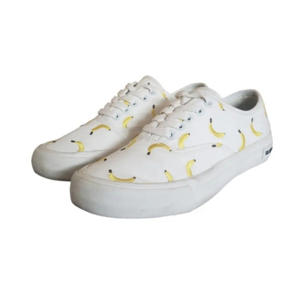 SeaVees for J. CrewSneakers White Embroidered Bananas Women's Size 8